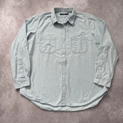 Lauren Ralph Lauren Denim Shirt Womens XL Blue Button Down Long Sleeve Light - Image 1 of 4