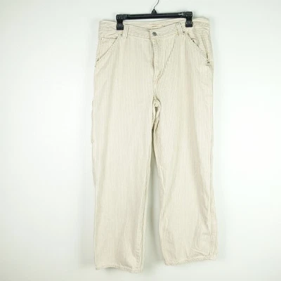 Pantalones de mezclilla Levis Premium para mujer talla 31 Dad utilitarios tiro alto holgados pierna recta a rayas Foto 1 de 4