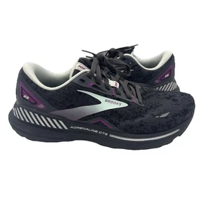 Brooks Adrenaline GTS 23 Shoes Womens Size 8 Gray Black Purple Running Support - Picture 1 of 11