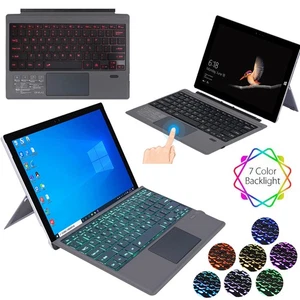 For Microsoft Surface Pro 3 4 5 6 7 12.3inch Backlit Bluetooth Keyboard Touchpad - Picture 1 of 22