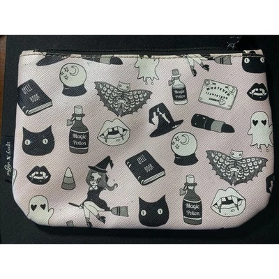 Bolso de Maquillaje Ipsy X Valfie Octubre 2016 Bruja Magia Negra Halloween Rosa con Cremallera- Foto 1 de 4