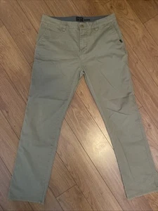 Quicksilver Mens 34x32 Regular Fit Khaki Pants Cotton Stretch Brown Flat Front - Picture 1 of 7