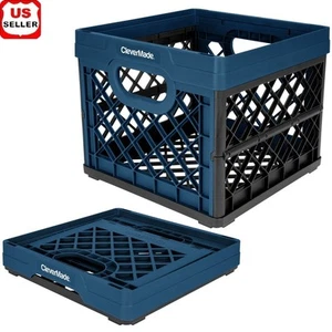 Collapsible Plastic Milk Crate Storage Bin Lightweight Organizer Heavy Duty RV - Picture 1 of 10
