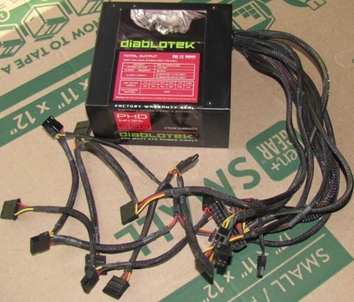 DiabloTek PHD Series 550 Watt 24pin 8pin CPU 8pin GPU Gamer PC ATX Power Supply - Image 1 of 4