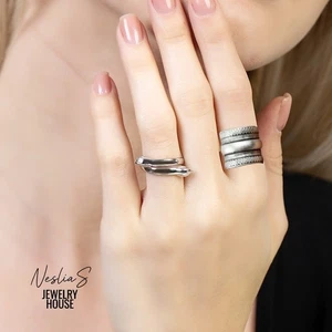 Breiter Silberring Verstellbar, Antik Design Unisex Bandring Handarbeit - Picture 1 of 10