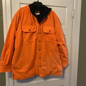 Duxbak Orange Men's Hooded Vintage Hunting Jacket Size XL Reg 46-48  EUC - Picture 1 of 6
