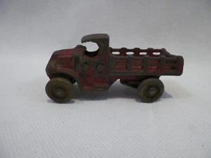 Old Vintage Kilgore Cast Iron Stake Truck Farm Pickup Steel Wheels Red - Picture 1 of 6