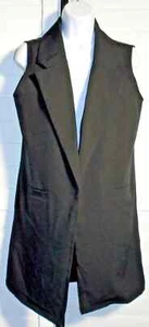 Meaneor Black Long Coat Vest Size S NWT - Picture 1 of 2