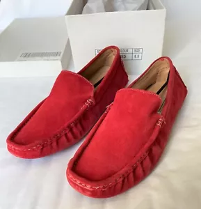 Scandia Woods Herren Rot Wildleder Leder Fahren Schuhe Slipper Eckige Zehe Größe 8,5 W - Bild 1 von 5