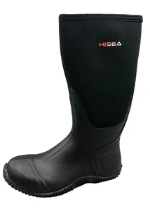 HISEA Women Waterproof Insulated Mid Calf Rain Boots Black Size US 8 NEW w/Box - Picture 1 of 9