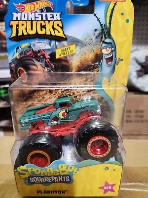 Hot Wheels Monster Trucks SpongeBob Plankton 5/5 Ford 2019 1/64 - Image 1 of 4