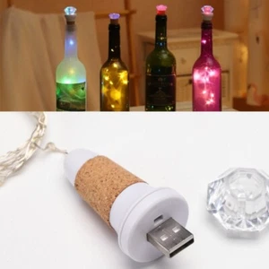 Kork 15LED Lichterkette Flaschenlicht Diamant-Flaschenlampe USB Wiederaufladbar - Bild 1 von 8
