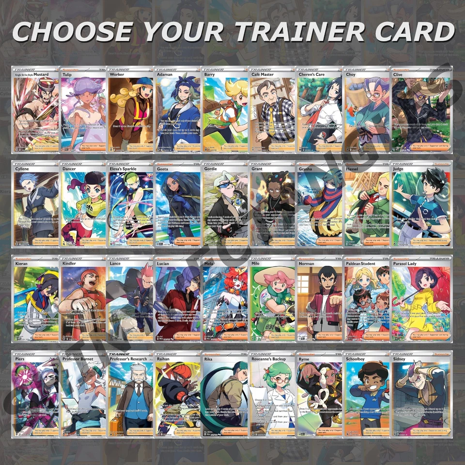 Pokemon Trainer Cards - Choose Your Card - Full Art Ultra Rare Holo Supporter - Image 1 of 2
