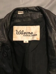 Vintage Wilson Suede & Leather Ladies Black Leather Jacket Size 10 - Picture 1 of 4