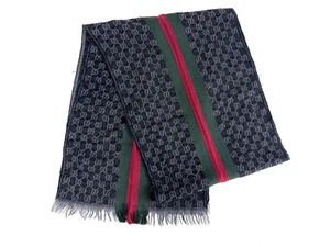 Bufanda de lana Gucci OG Logo, bufanda unisex talla única, gris - Imagen 1 de 16