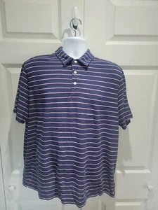Untuckit Polo Shirt Mens Blue White Pink Stripes Short Sleeve Size XXL Size 2XL - Picture 1 of 10