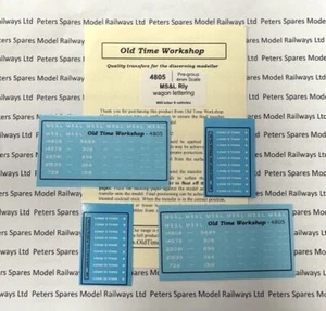 Old Time Workshop 4805 MS&L Railway Wagon Letttering Decals OO Gauge - Picture 1 of 1