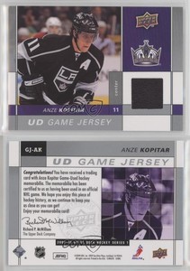 2009-10 Upper Deck Game Jersey Series 1 Anze Kopitar #GJ-AK