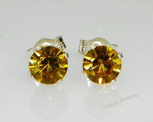 (3 mm - 10 mm) Kristall LT Topas Sterlingsilber Ohrringe mit Swarovski Elements - Bild 1 von 2