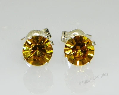 Pendientes de plata de ley con topacio LT de cristal (3 mm - 10 mm) con elementos de Swarovski Foto 1 de 2