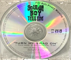 SOULJA BOY TELL EM "Turn My Swag on" RARE PROMO CD Single w/ Instrumental NM - Foto 1 di 2