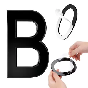 6 Inch Black Self-Adhesive House Numbers Modern Acrylic Letter B - Picture 1 of 7