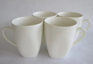 Set of Four 10 Strawberry Street Square Tapered White Mugs Dishwasher /Microwave - Picture 1 of 7