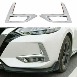 Fit For Nissan Sentra Sylphy 2020-2023 Chrome Front Bumper Fog Light Lamp Covers - Picture 1 of 7