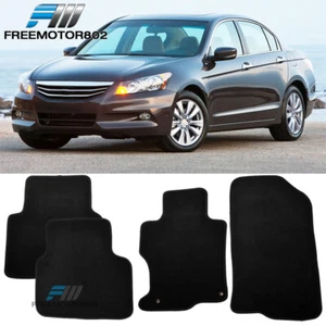 For 08-12 Honda Accord Sedan 4-Door Black Nylon Floor Mats Carpets 4PC - Picture 1 of 11