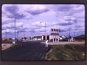 Vtg 1965 35mm Slide - ESSO Imperial Service Gas Station, Canada - Kodachrome - Picture 1 of 1