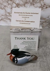NEW Jett Brunet Ducks Unlimited Miniature Red-Breasted Merganser 2015 #17 - Picture 1 of 11
