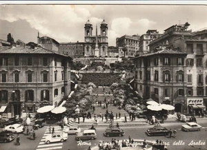 Vintage Postcard Photo Spanish Steps & the Trinità dei Monti church, Rome, Italy - Picture 1 of 2