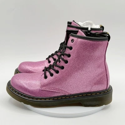 Dr Martens 1460 Rosa Brillo Talla 4 Niñas Grandes Charol Botines Nuevo en Caja Foto 1 de 4