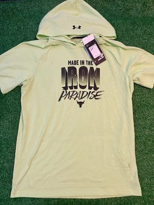 NWT Under Armour Youth Project Rock Iron Short Sleeve Hoodie Shirt 1370241 YXL - Image 1 of 4