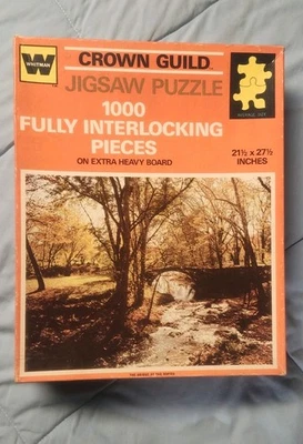 Rompecabezas de colección nuevo en caja Crown Guild 1000 piezas The Bridge At The Rapids Foto 1 de 4