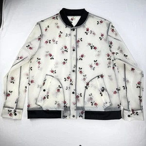 Disney Parks Mickey Mouse Rain Bomber Jacket Transparent Frosted Size XL - Picture 1 of 18