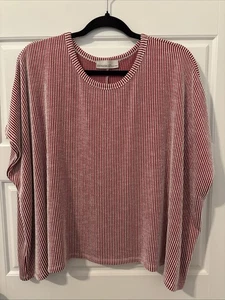 Zenana Crop Blouse - L/XL Red - Picture 1 of 7