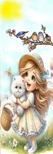 " MY FAVORITE FRIEND" KITTEN,CAT,FLOWERS, BIRDS,DOGS,FAIRIES-BOOKMARK & TASSEL#1 - Picture 1 of 1