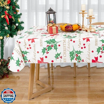 DwEllAid 60X84 Inch Christmas Table Cloths Rectangular Disposable - Image 1 of 4