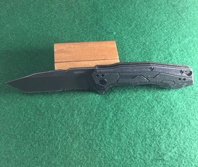 Cuchillo Plegable Kershaw Analyst 3.25" 8Cr13Mov Hoja de Acero Negro Mango GRN 2062ST Foto 1 de 4