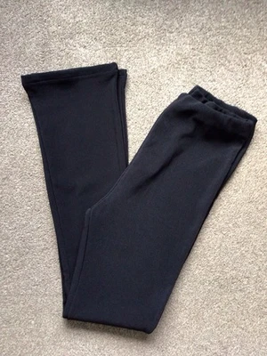 IDEAL ONLINE BLACK FINE RIBBED BOOTCUT LEGGINGS TROUSERS SIZE 12 LEG 32 EXCON  - Image 1 of 4