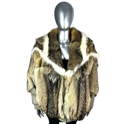 COYOTE & LEATHER Reversible Jacket, Sz XL, Certified Vintage Fur - Image 1 of 4