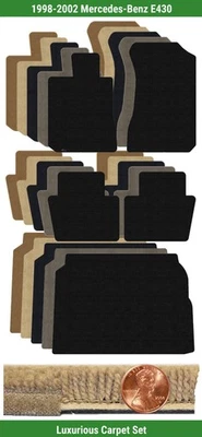 定制豪华地毯垫套装适用于 1998 - 2002 梅赛德斯 - 奔驰 E430 (5 件) #ZW0 — 第 1/4 张图片