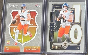 2024 Select Football Bo Nix 2 Card Rookie Insert Trading Lot - Picture 1 of 2