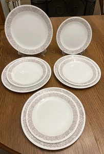 Set (4) Corelle Woodland Brown 10,25” Abendessen & Set (4) 8,5” Salat SCHÖN! - Bild 1 von 5