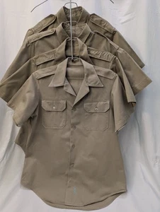 Vintage USA Army 1960's Military Short Sleeve Tan Shirt Men S 8405-292-9382 - Bild 1 von 7