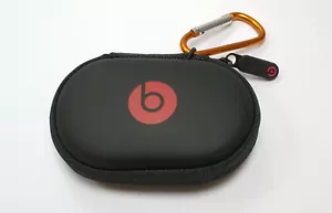 Hard Pocket Case for Beats Earphones In-Ear Earbuds. With ORANGE Carabiner/Hook - Picture 1 of 4
