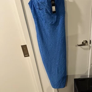 Fashion Nova Serene Textured Maxi Blue Dress XL - Picture 1 of 8