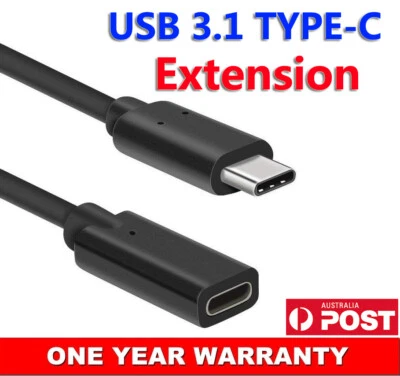 USB 3.1 Type C USB-C Male Female Extension Cable Straight Left Right Angle Plug - Image 1 of 4