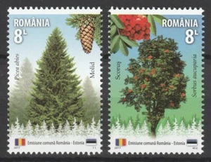 Romania 2017 Trees joint issue Estonia 2 MNH stamps - Picture 1 of 1